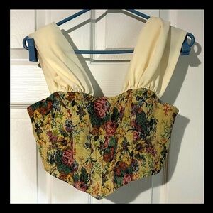 Cider Floral Tapestry Crop Top - Multicolor